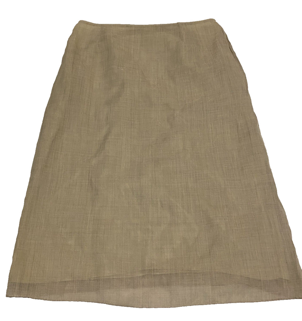 Anne Klein Womens Wool Blend Pencil Skirt Size 10 Lightweight Beige Lined Office